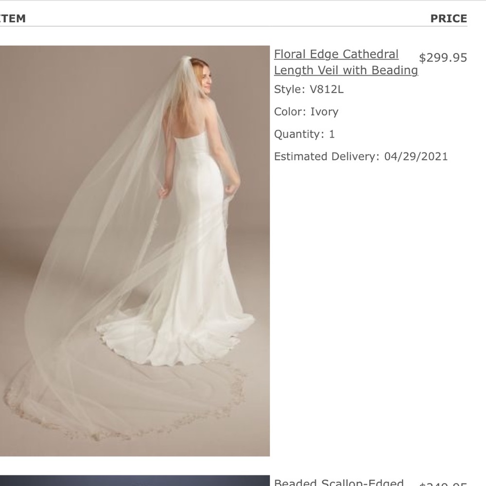 NWT David’s bridal cathedral ivory wedding veil